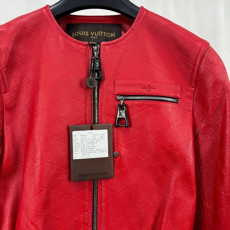 Louis Vuitton Louis Vuitton Red Leather Jacket Size US XS / EU 42 / 0 - 3 Thumbnail