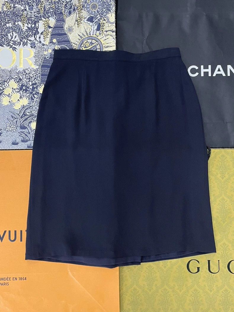 Hermes Hermes Black Silk Midi Skirt Size US 36 / EU 52 - 2 Thumbnail