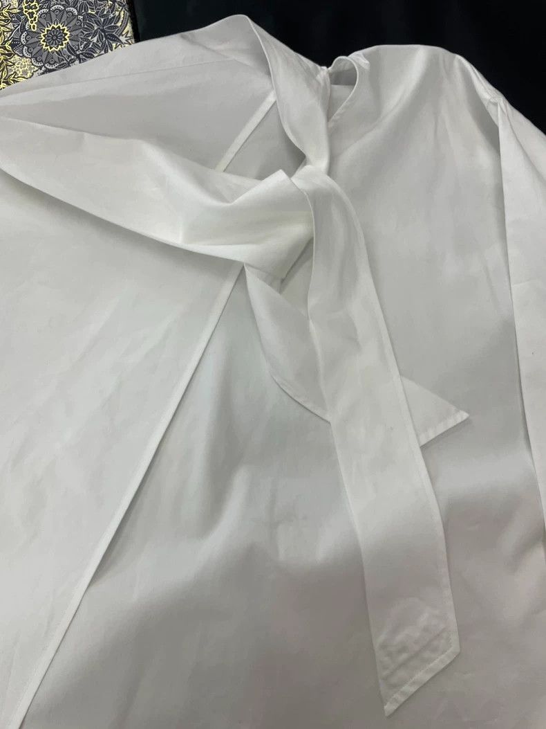 Hermes Hermes White Irregular Collar Shirt Size US M / EU 48-50 / 2 - 2 Thumbnail