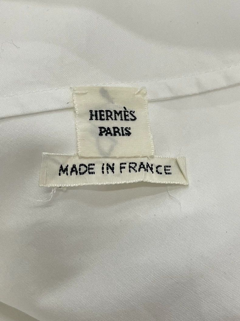 Hermes Hermes White Irregular Collar Shirt Size US M / EU 48-50 / 2 - 4 Thumbnail