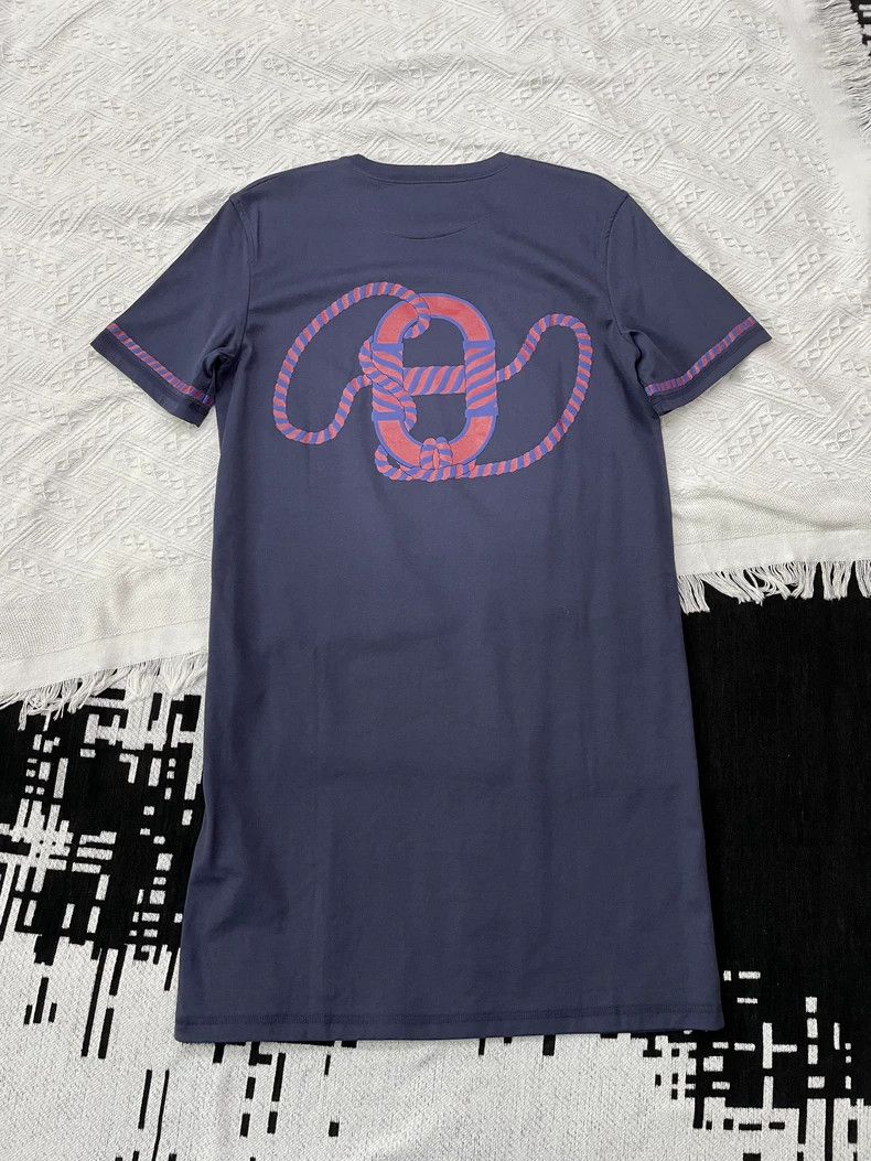 Hermes Hermes Blue Purple Print T-shirt Dress Size US S / EU 44-46 / 1 - 2 Thumbnail