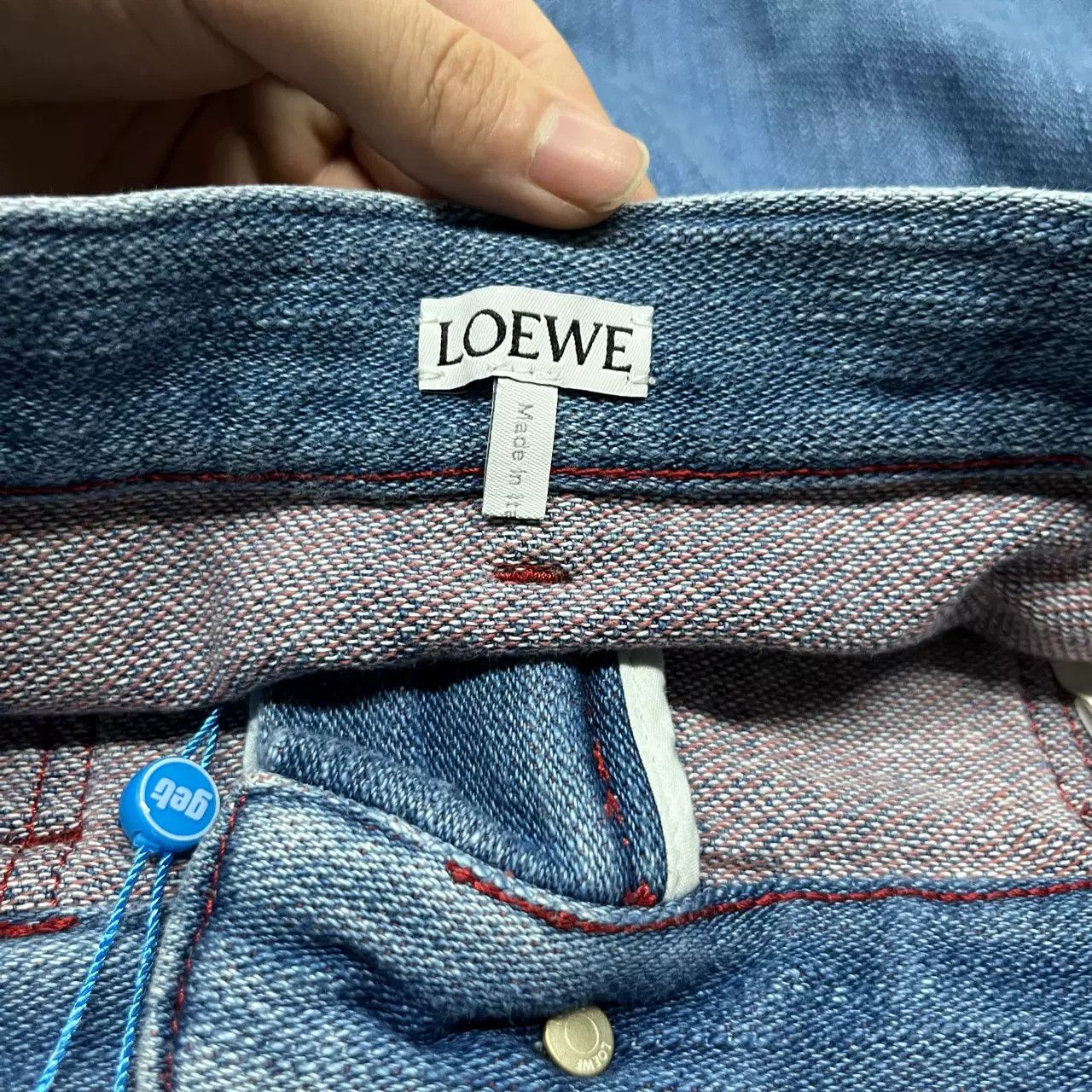 Loewe Loewe Back Leather Patch Denim Skirt Size US 34 / EU 50 - 3 Thumbnail