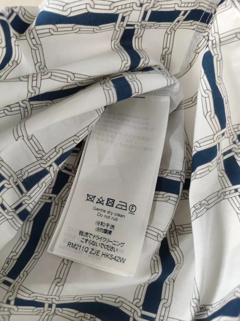 Louis Vuitton LV Men's White Chain Print Shirt Size US M / EU 48-50 / 2 - 4 Thumbnail