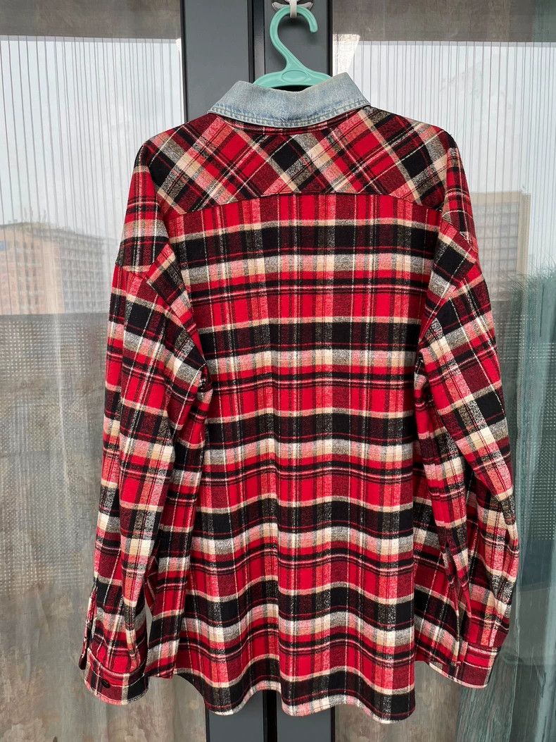 Fear of God FOG Season 5 Red Plaid Denim Collar Shirt Size US M / EU 48-50 / 2 - 2 Thumbnail