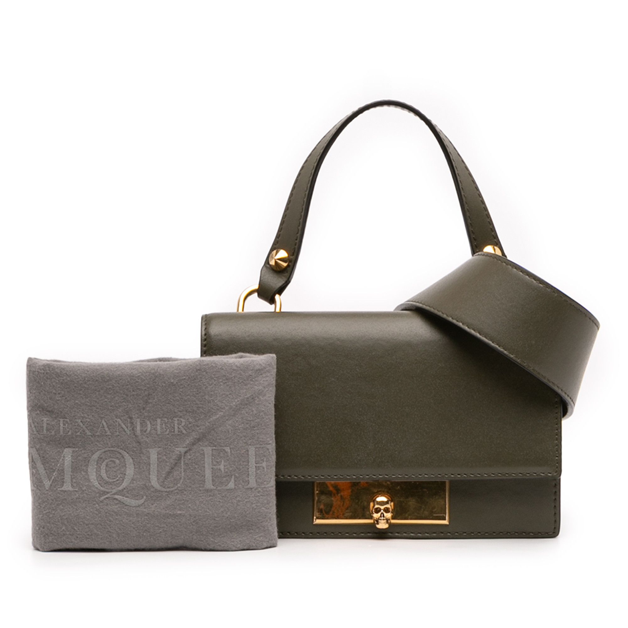 Alexander McQueen Alexander McQueen Mini Leather Skull Lock Top Handle Bag Size ONE SIZE - 11 Thumbnail