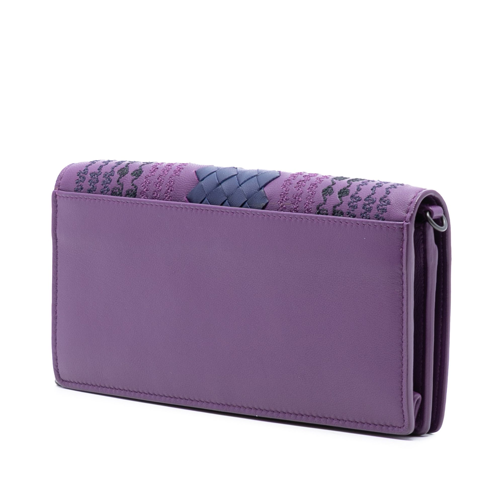Bottega Veneta Bottega Veneta Nappa Intrecciato Embroidered Continental Wallet on Chain Size ONE SIZE - 2 Thumbnail