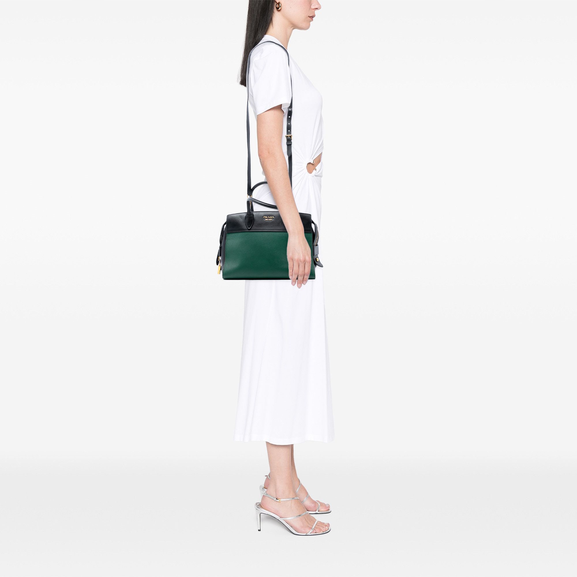 Prada Prada Saffiano and City Calf Esplanade Satchel Size ONE SIZE - 6 Thumbnail
