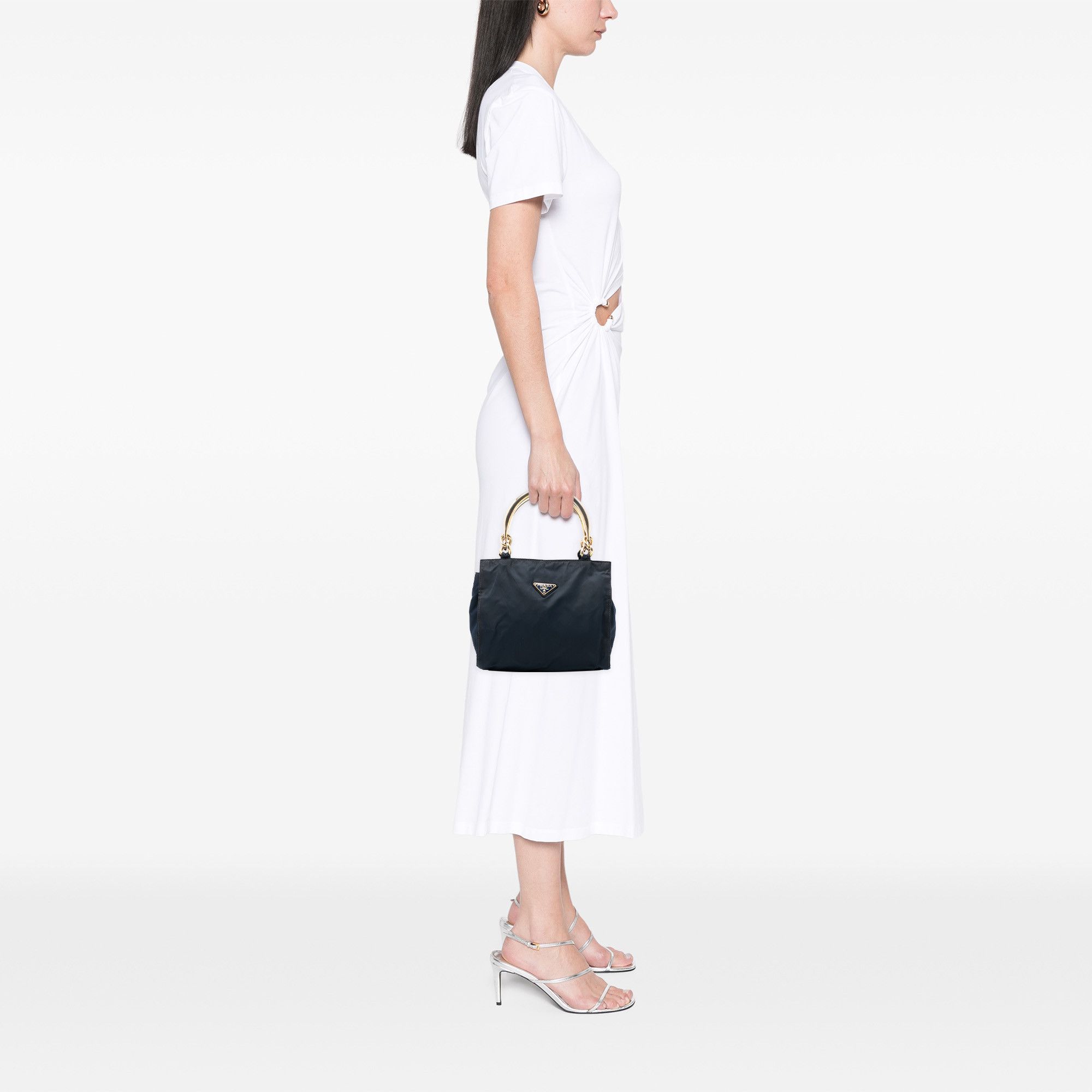 Prada Prada Tessuto Metal Handle Bag Size ONE SIZE - 6 Thumbnail