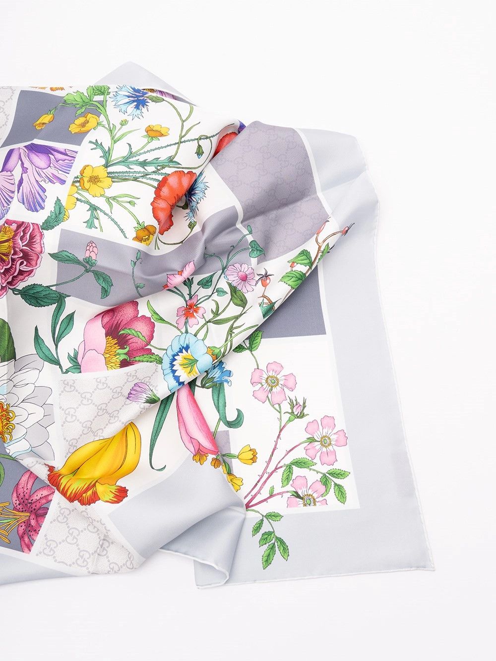 Gucci `Mini Blocks Flora` Foulard Size ONE SIZE - 3 Thumbnail