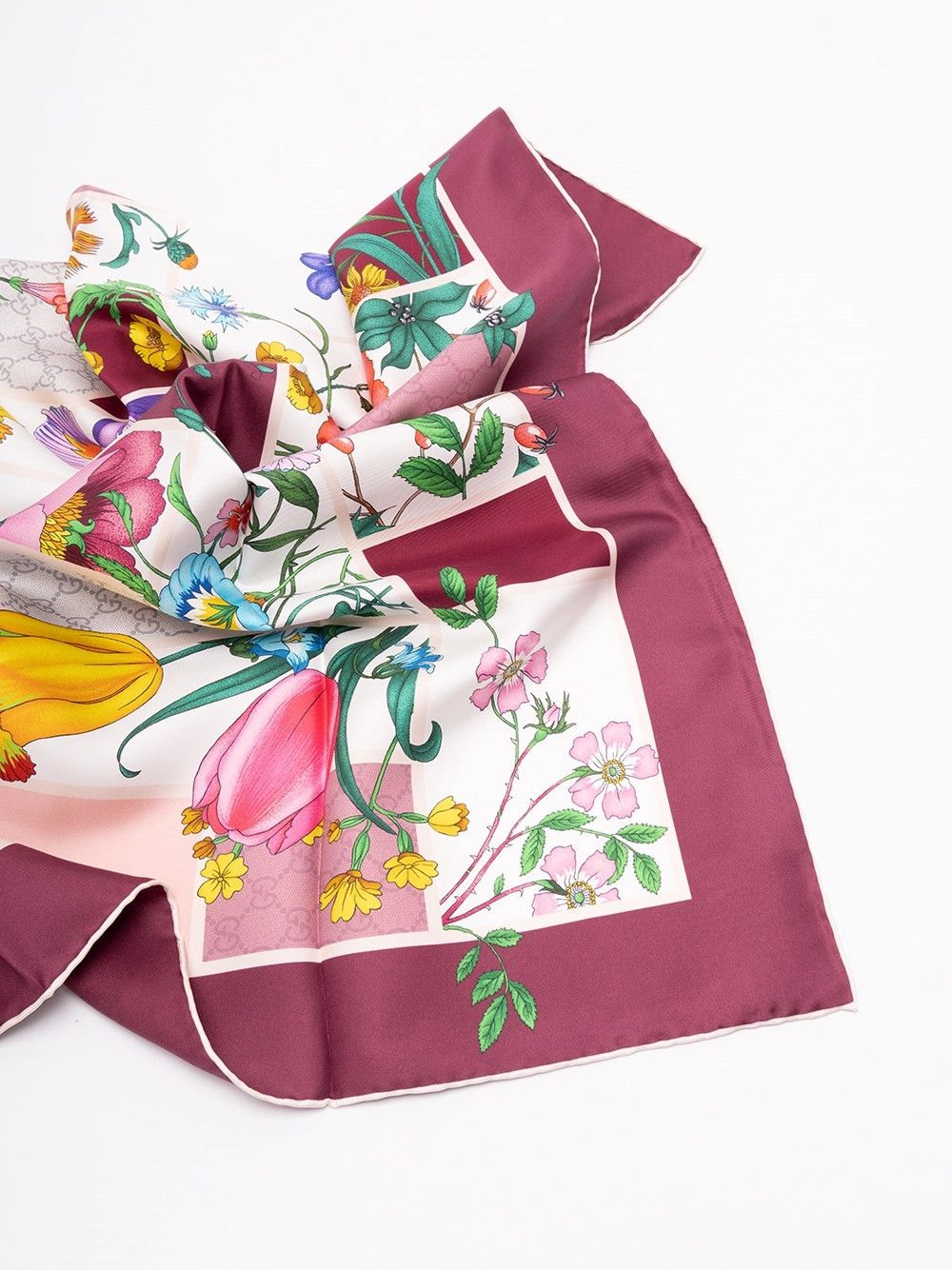 Gucci `Mini Blocks Flora` Foulard Size ONE SIZE - 3 Thumbnail