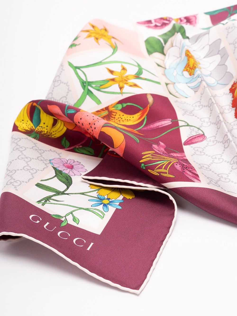 Gucci `Mini Blocks Flora` Foulard Size ONE SIZE - 2 Thumbnail
