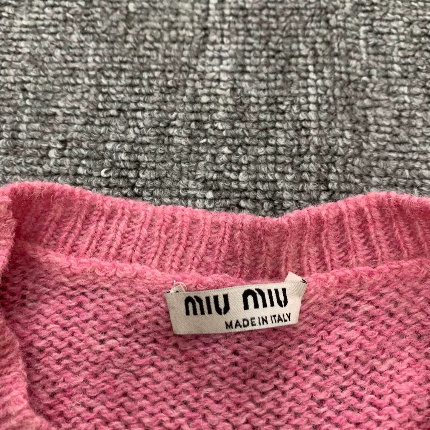 Miu Miu pink knitted cardigan with bow Size L / US 10 / IT 46 - 6 Thumbnail