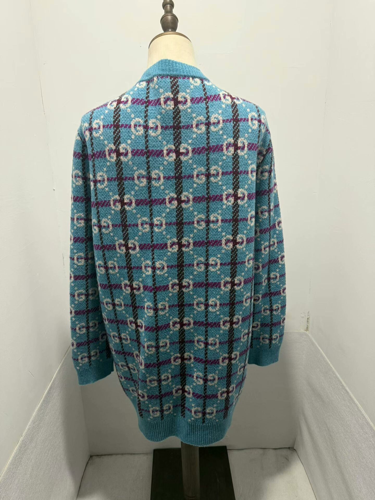 Gucci gucci double g print wool cardigan Size L / US 10 / IT 46 - 2 Thumbnail