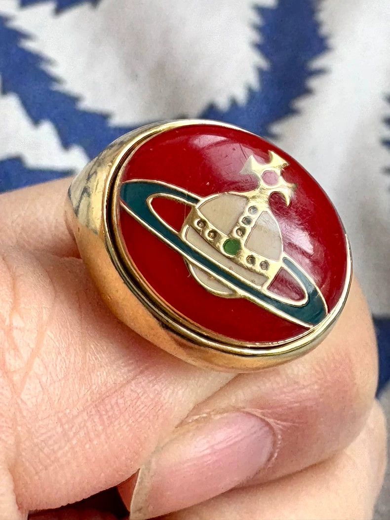 Vivienne Westwood Vivienne Westwood Red Enamel Ring Size ONE SIZE - 9 Thumbnail