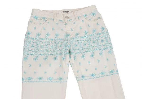 Junya Watanabe white vintage embroidered flower pants Size 28" / US 6 / IT 42 - 3 Thumbnail