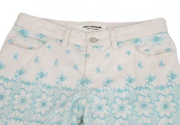Junya Watanabe white vintage embroidered flower pants Size 28" / US 6 / IT 42 - 4 Thumbnail