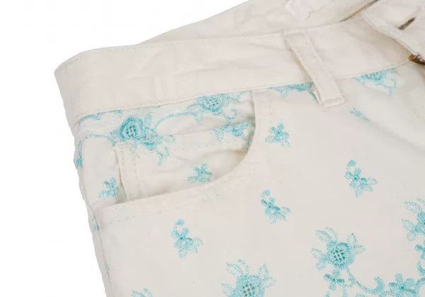 Junya Watanabe white vintage embroidered flower pants Size 28" / US 6 / IT 42 - 6 Thumbnail
