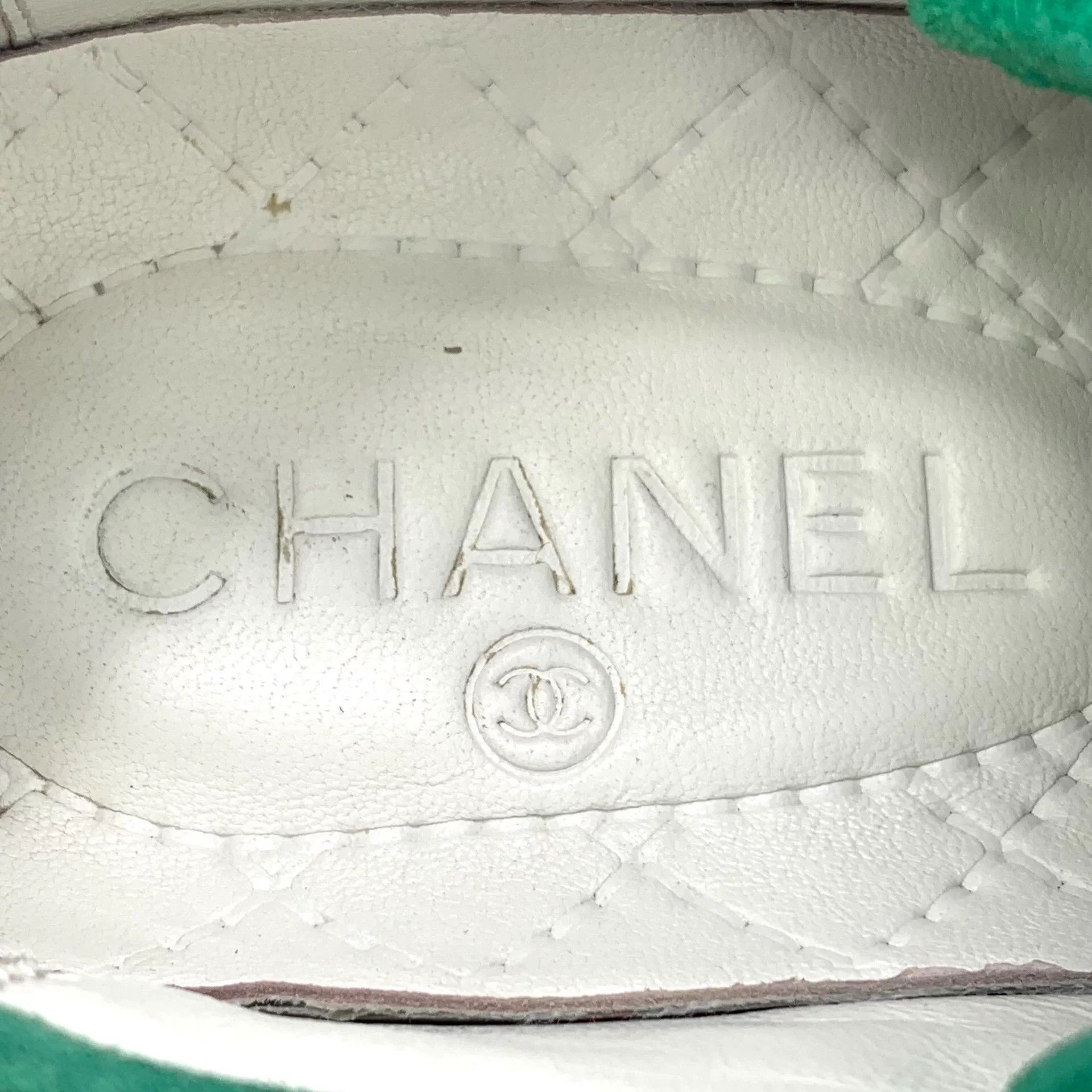 Chanel Chanel Green Canvas Lace-Up Sneakers Size US 6 / IT 36 - 7 Thumbnail