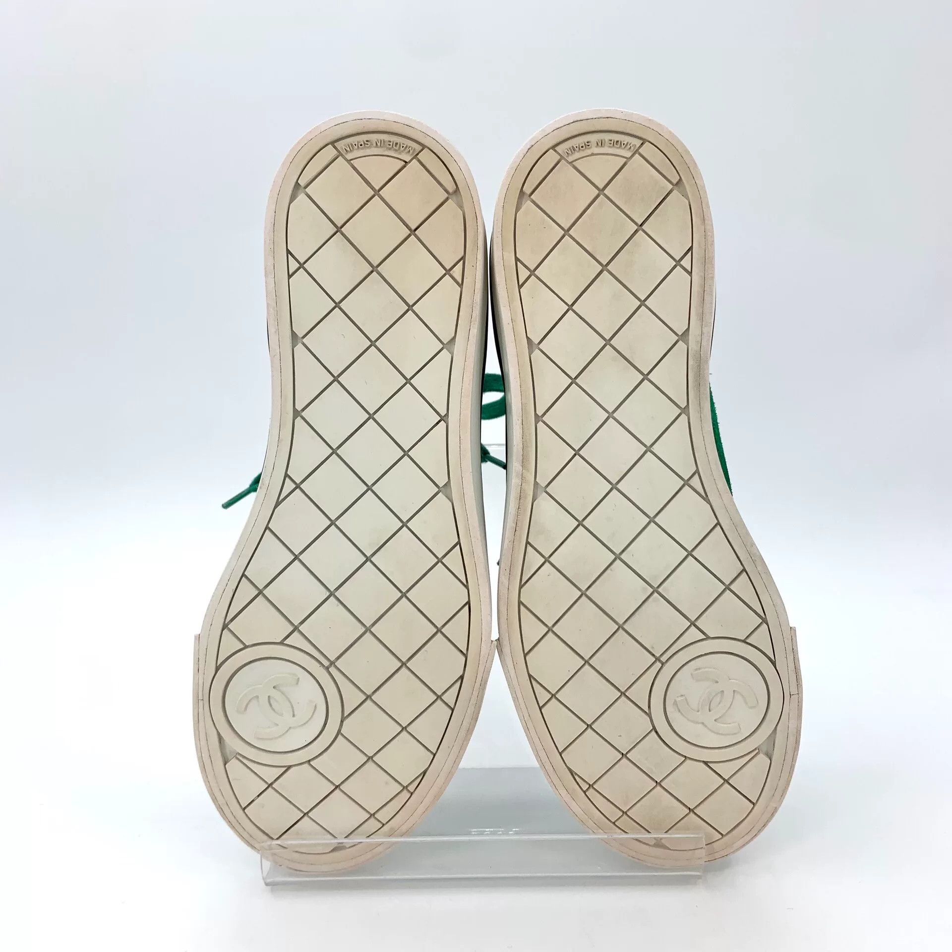 Chanel Chanel Green Canvas Lace-Up Sneakers Size US 6 / IT 36 - 5 Thumbnail