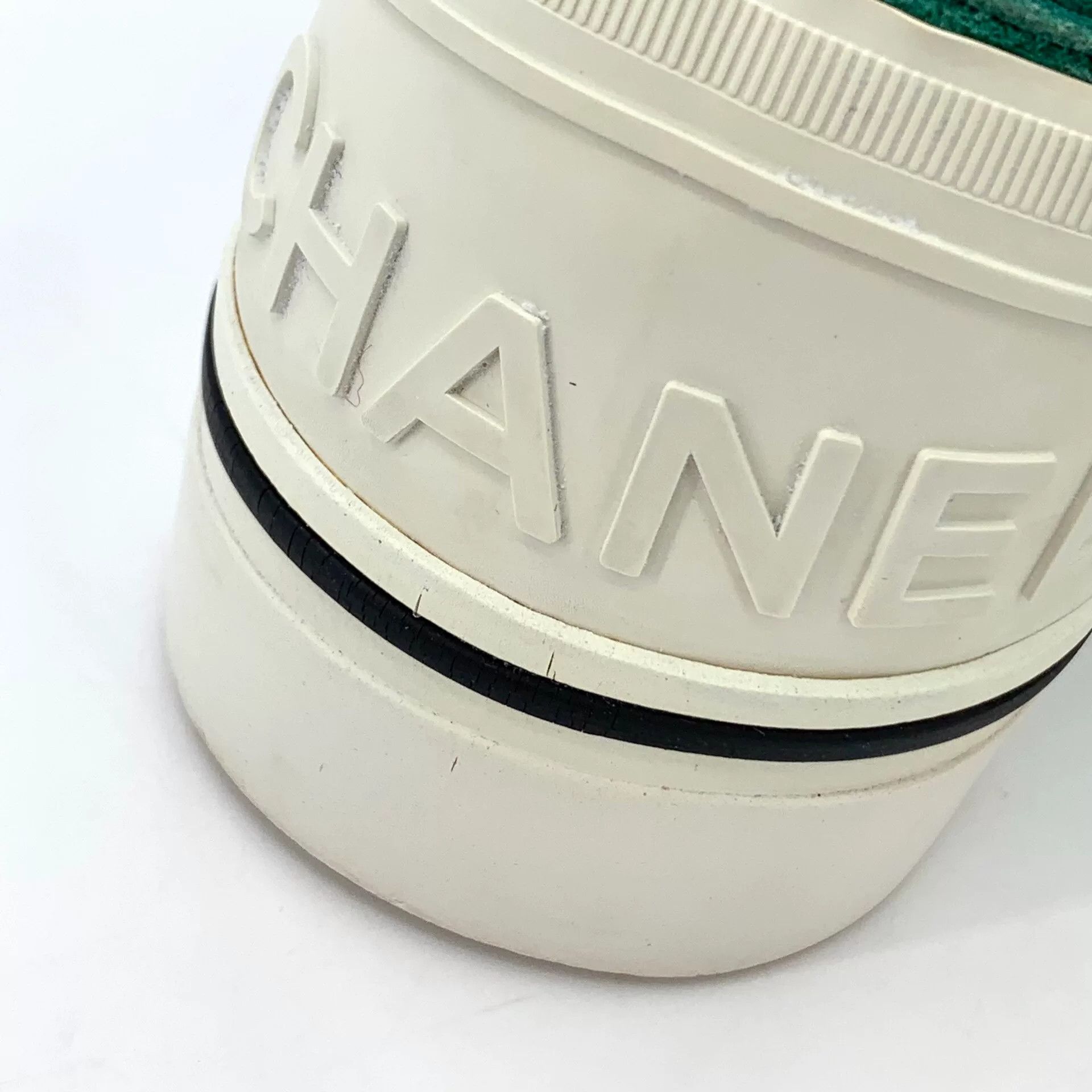 Chanel Chanel Green Canvas Lace-Up Sneakers Size US 6 / IT 36 - 9 Thumbnail