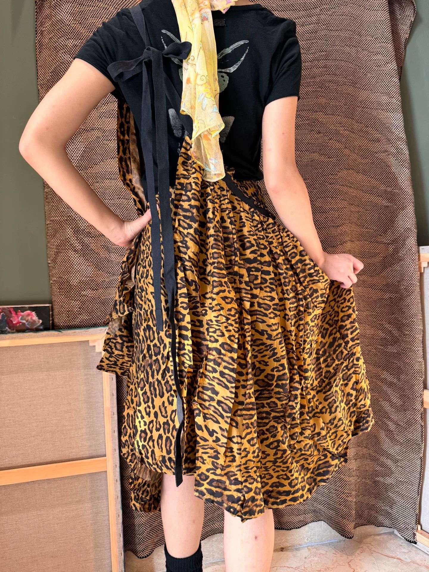 Junya Watanabe leopard print asymmetrical skirt dress Size M / US 6-8 / IT 42-44 - 7 Thumbnail