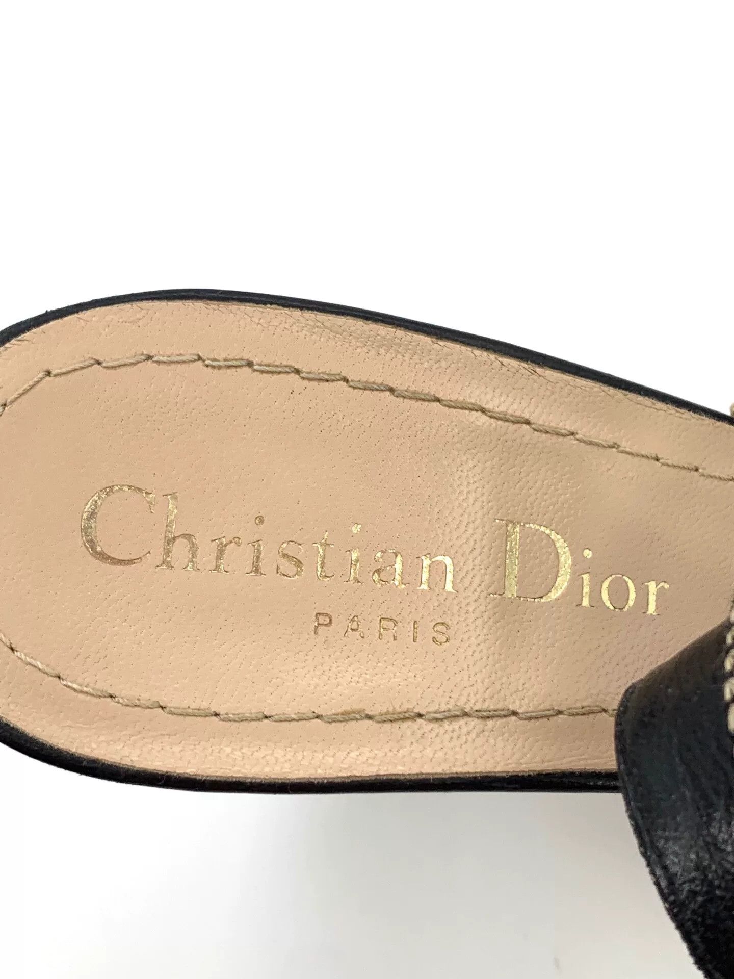 Dior Dior Brown Embroidered Strap Heel Sandals Size US 6 / IT 36 - 8 Thumbnail