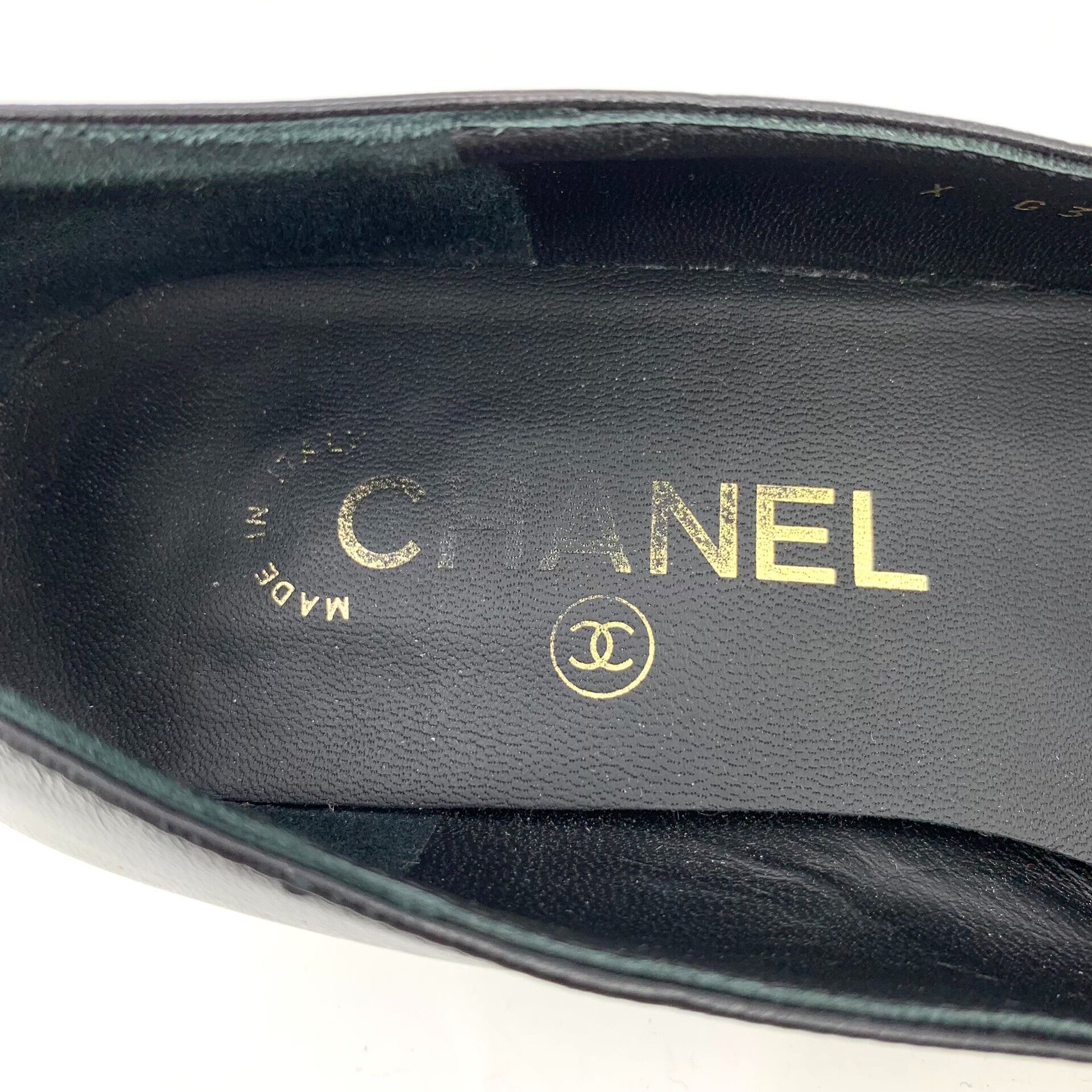 Chanel Chanel Black Leather Pearl Heel Pumps Size US 6 / IT 36 - 8 Thumbnail