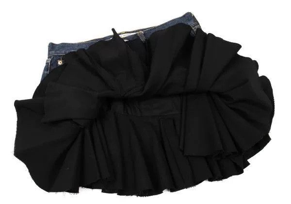 Junya Watanabe black vintage denim skirt with ruffles Size 26" / US 2 / IT 38 - 8 Thumbnail