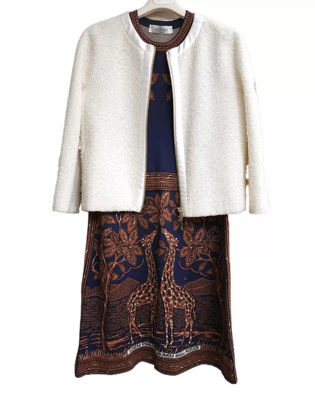 Valentino Valentino Jungle Knitted Dress with Giraffe Print Size M / US 6-8 / IT 42-44 - 2 Thumbnail