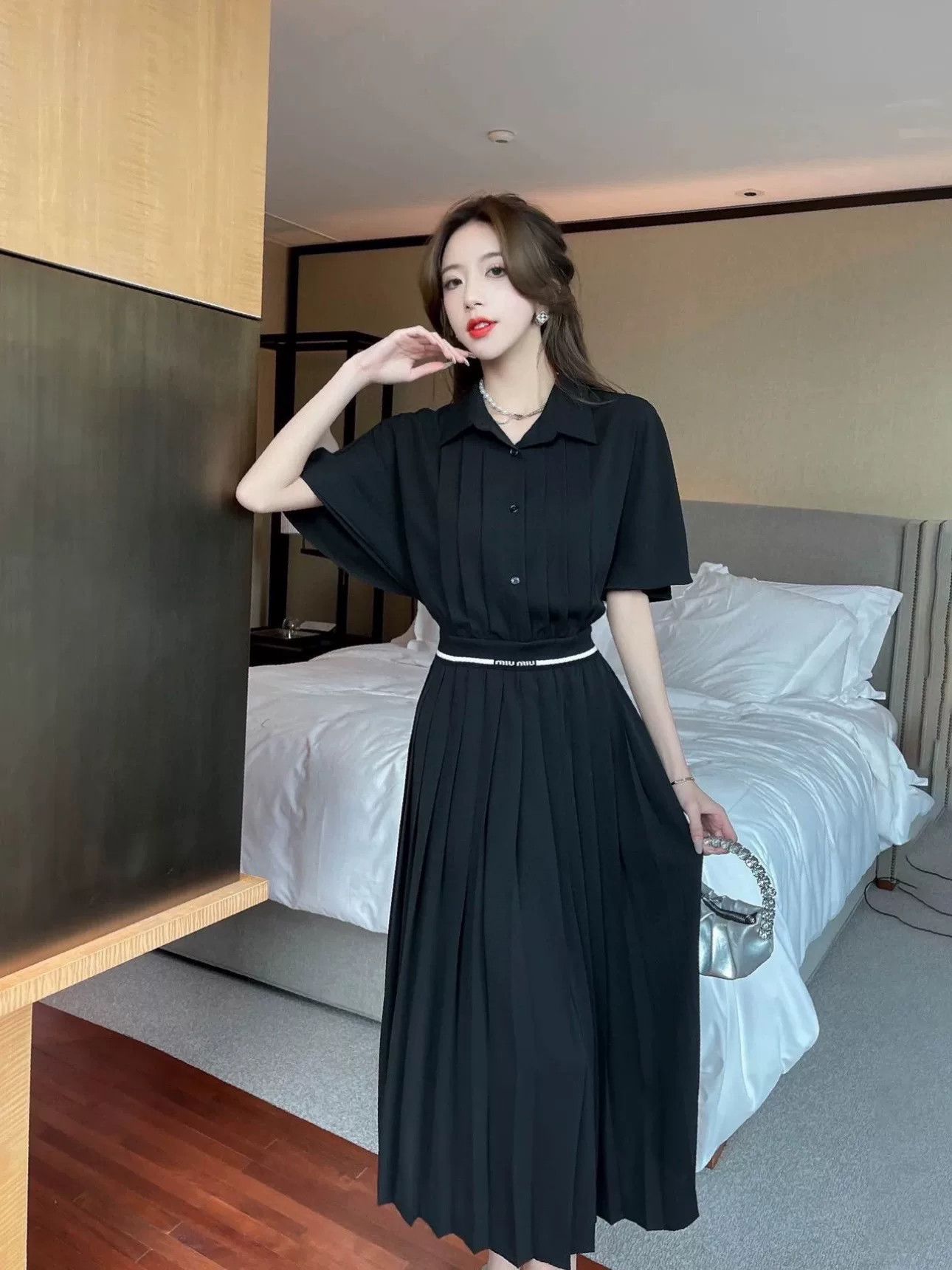 MiuMiu Short Sleeve Shirt Dress 2025