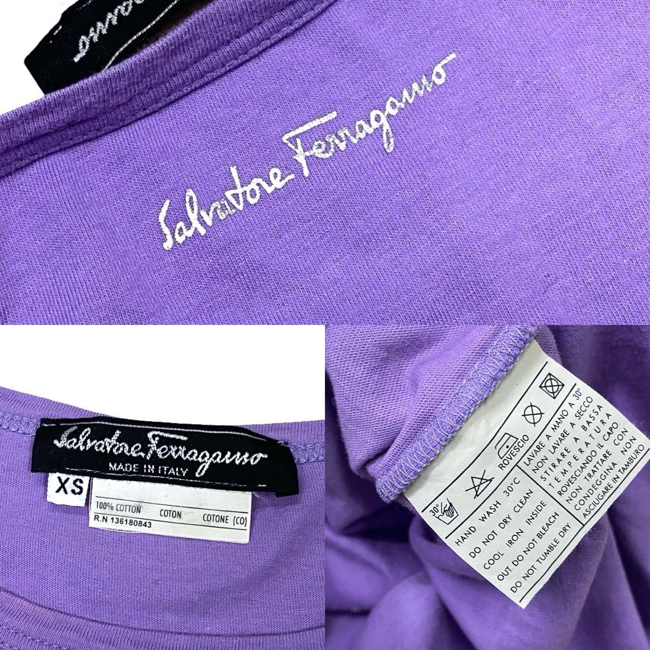 Salvatore Ferragamo Salvatore Ferragamo Salvatore Ferragamo Gancini Cotton T-shirt Cotton T-Shirts DUTY FREE for USA Size ONE SIZE - 4 Thumbnail