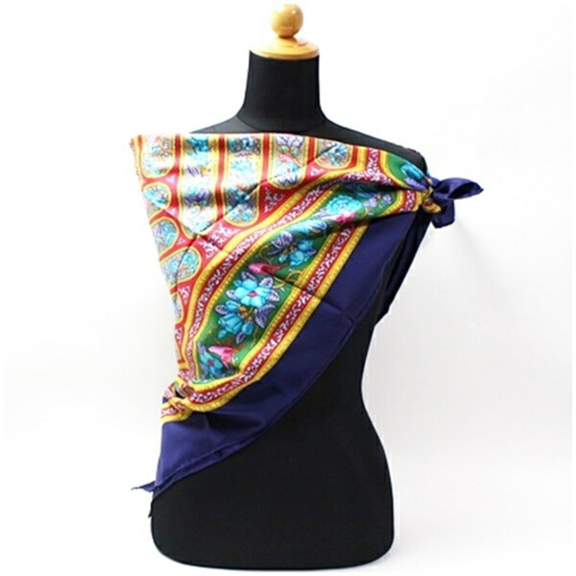 Hermes Hermes Hermès Silk Scarf/Muffler, Carré 90, Unworn, QALAMDAN, Navy x Multicolor, Women's Size ONE SIZE - 3 Thumbnail