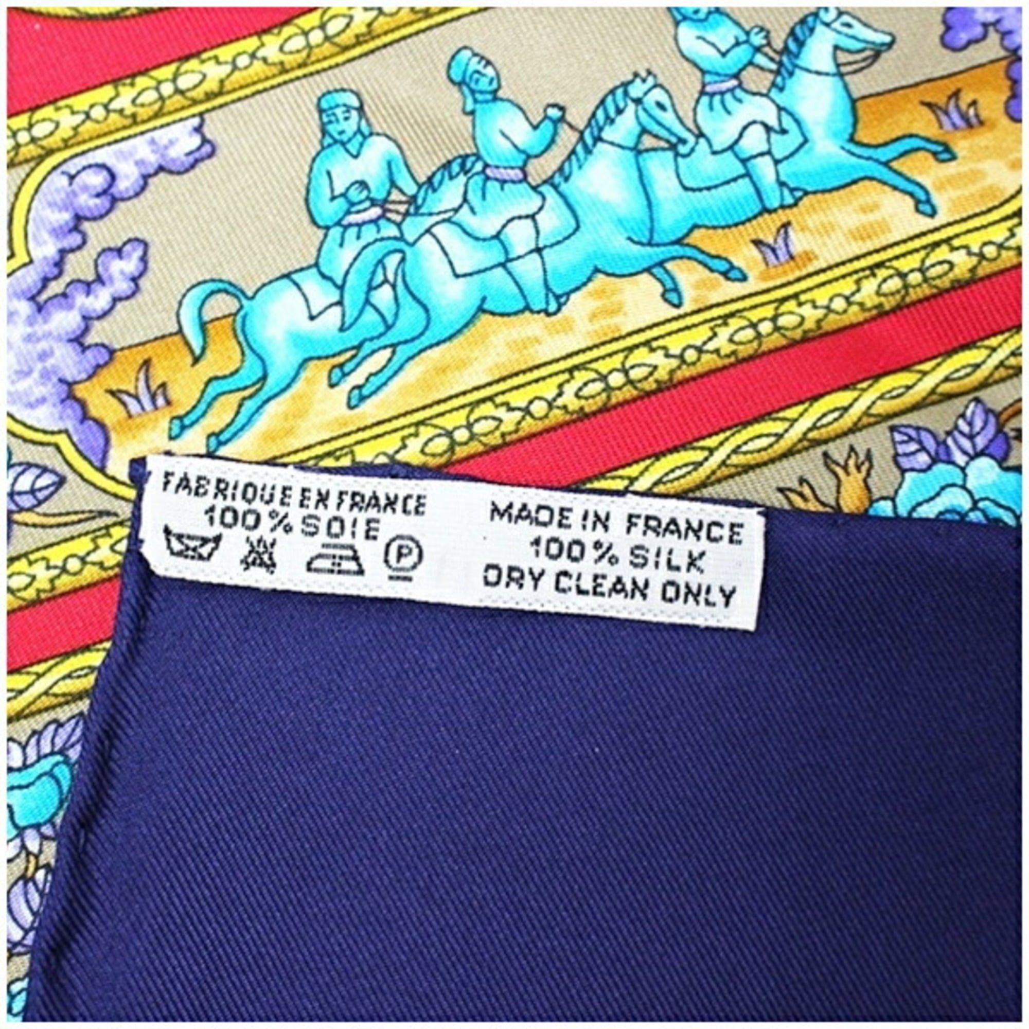 Hermes Hermes Hermès Silk Scarf/Muffler, Carré 90, Unworn, QALAMDAN, Navy x Multicolor, Women's Size ONE SIZE - 6 Thumbnail
