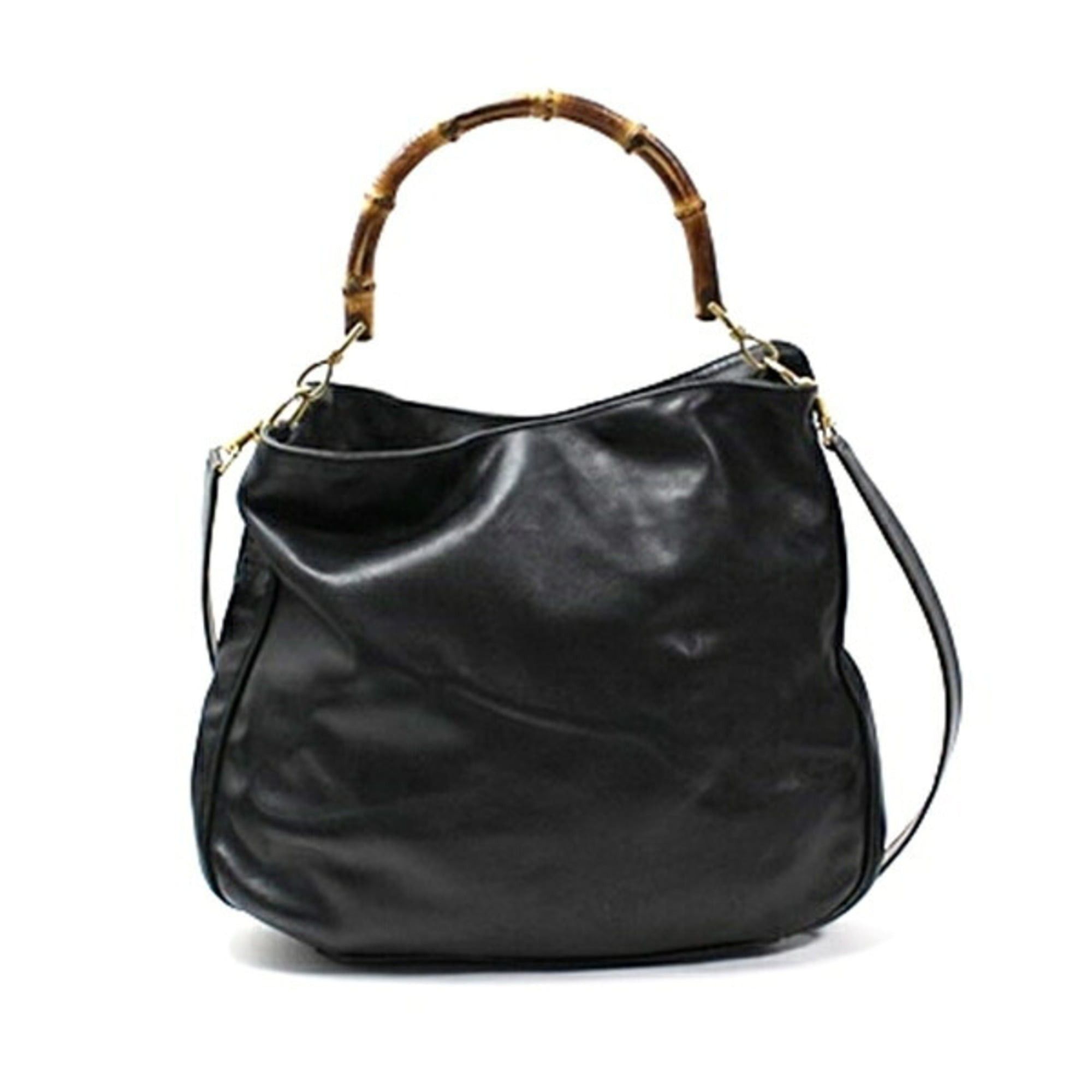 Gucci Gucci Bamboo Shoulder Bag in Black Leather for Women Size ONE SIZE - 3 Thumbnail