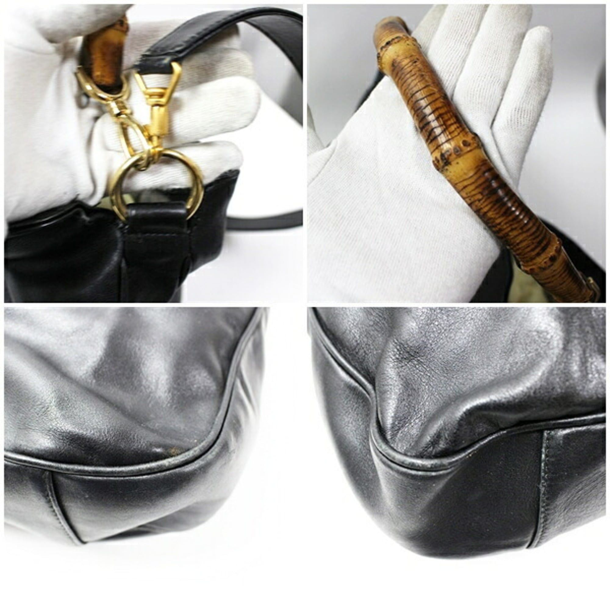 Gucci Gucci Bamboo Shoulder Bag in Black Leather for Women Size ONE SIZE - 6 Thumbnail