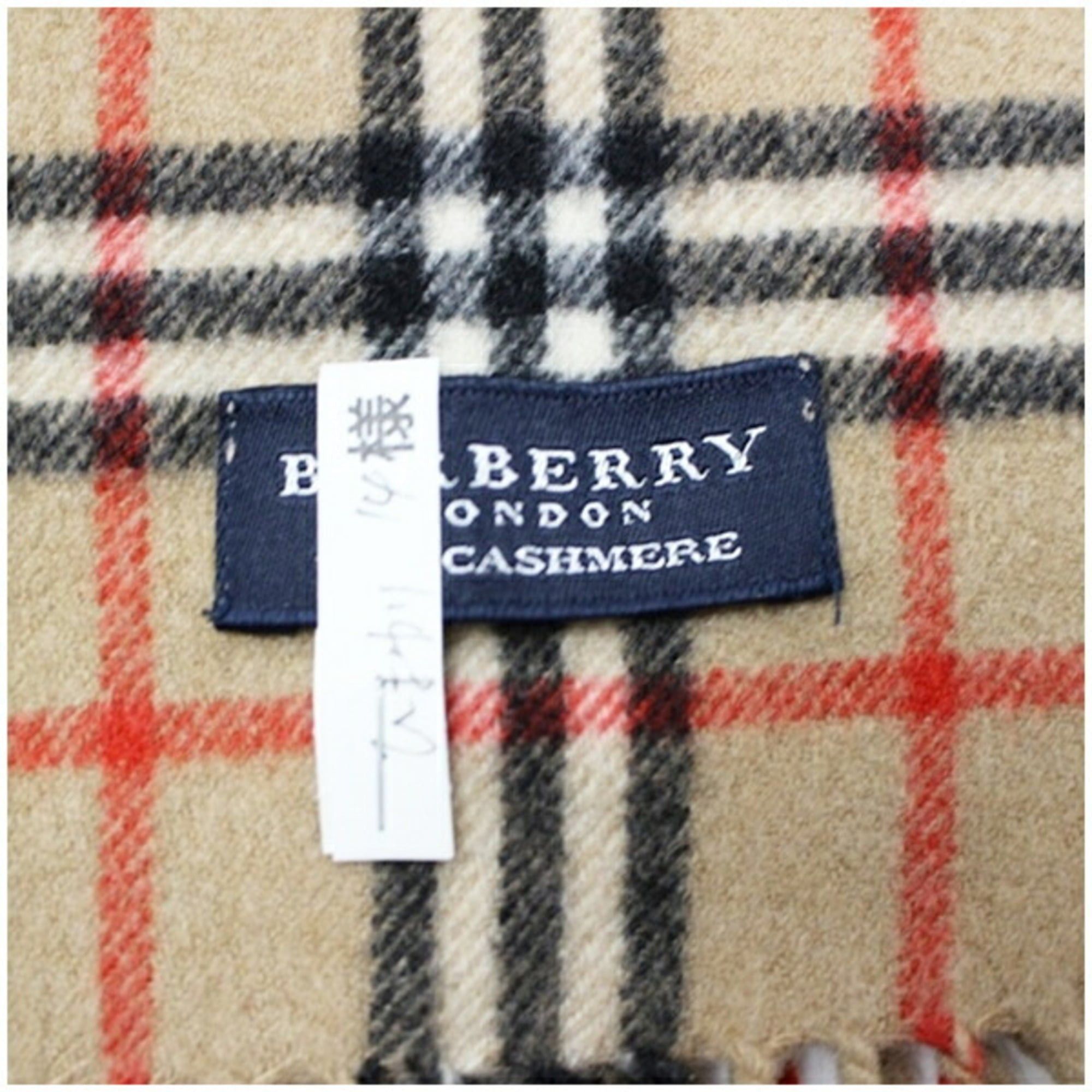 Burberry Burberry Cashmere Scarf, Camel x Check, 122 26 cm, Men's and Women's Size ONE SIZE - 4 Thumbnail