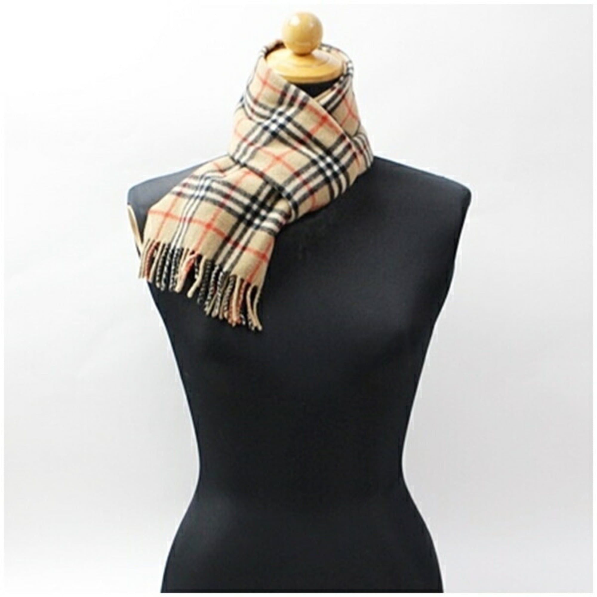 Burberry Burberry Cashmere Scarf, Camel x Check, 122 26 cm, Men's and Women's Size ONE SIZE - 3 Thumbnail