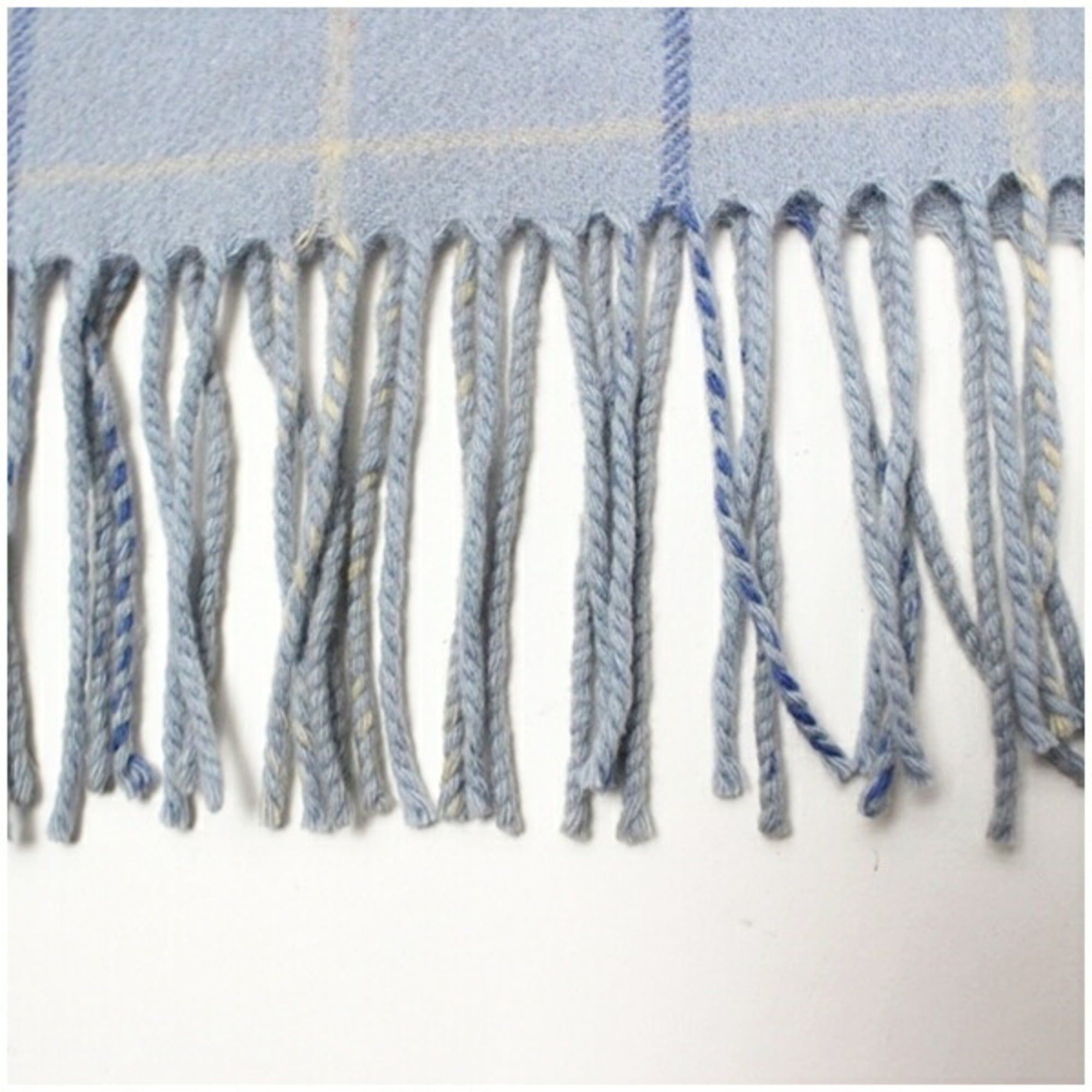 Burberry Burberry Cashmere Scarf, Light Blue with Check, 162 x 29 cm, for Men and Women Size ONE SIZE - 5 Thumbnail