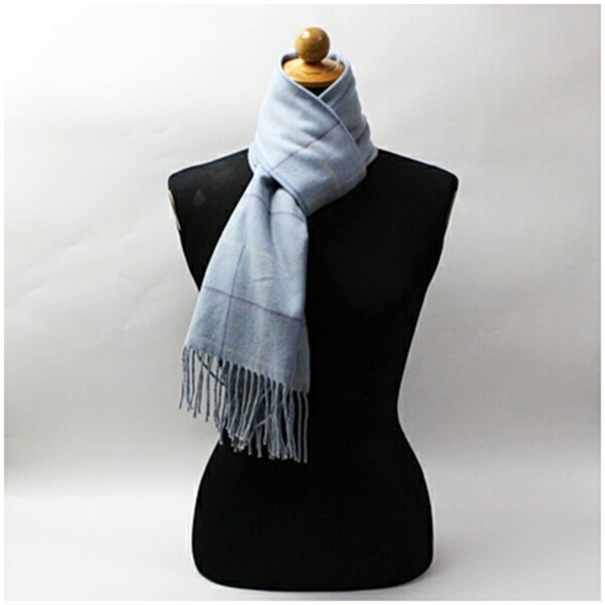 Burberry Burberry Cashmere Scarf, Light Blue with Check, 162 x 29 cm, for Men and Women Size ONE SIZE - 3 Thumbnail