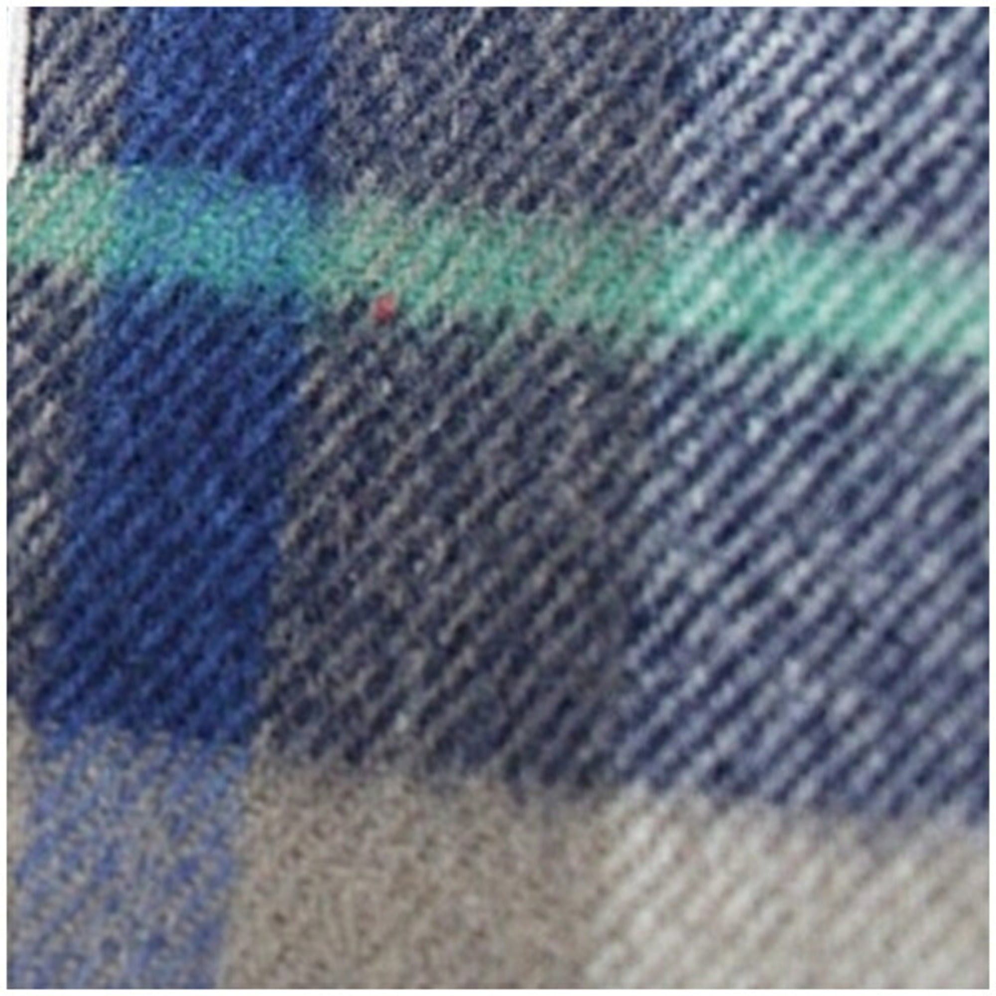 Alfred Dunhill Dunhill Men's Wool Scarf, Beige, Navy, and Green Check, 170 x 38 cm Size ONE SIZE - 7 Thumbnail