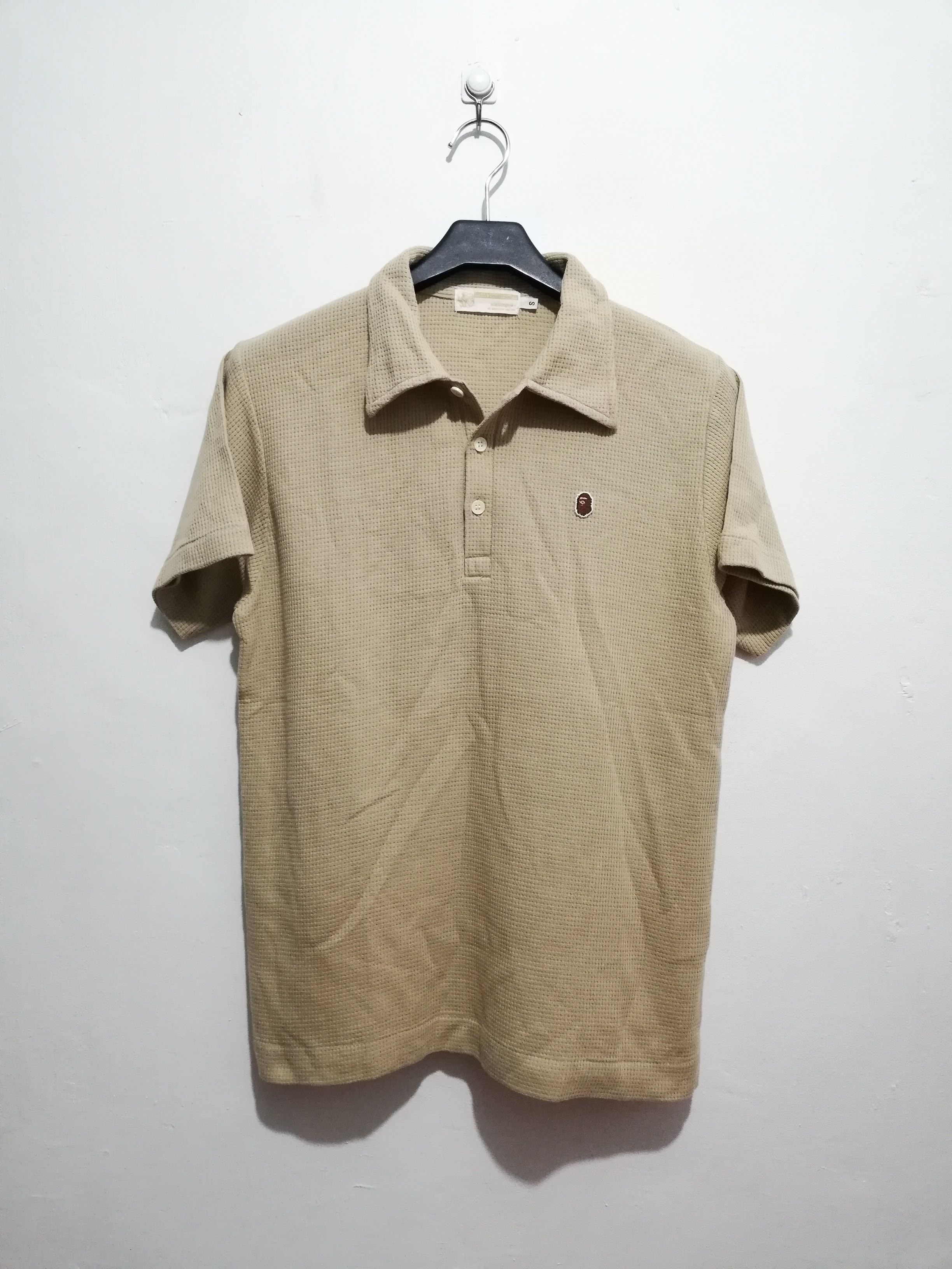Beige Knit Polo Shirt