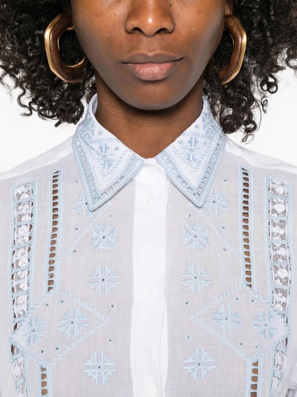 Ermanno Scervino Shirt With Embroidery Size M / US 6-8 / IT 42-44 - 5 Thumbnail