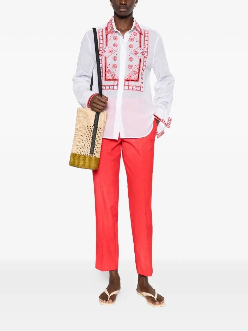 Ermanno Scervino Shirt With Embroidery Size M / US 6-8 / IT 42-44 - 2 Thumbnail