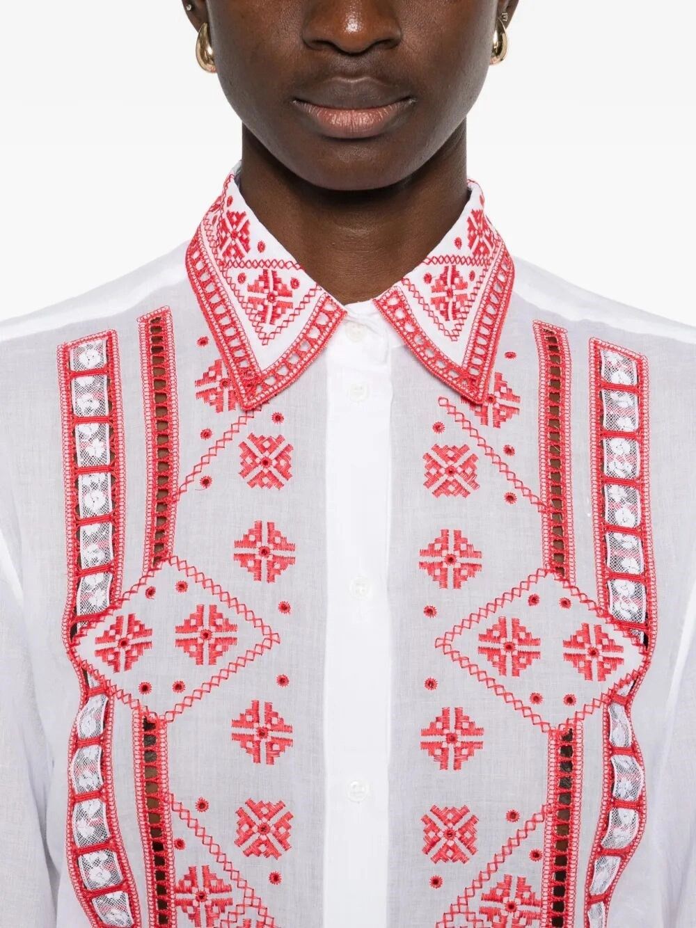 Ermanno Scervino Shirt With Embroidery Size M / US 6-8 / IT 42-44 - 3 Thumbnail
