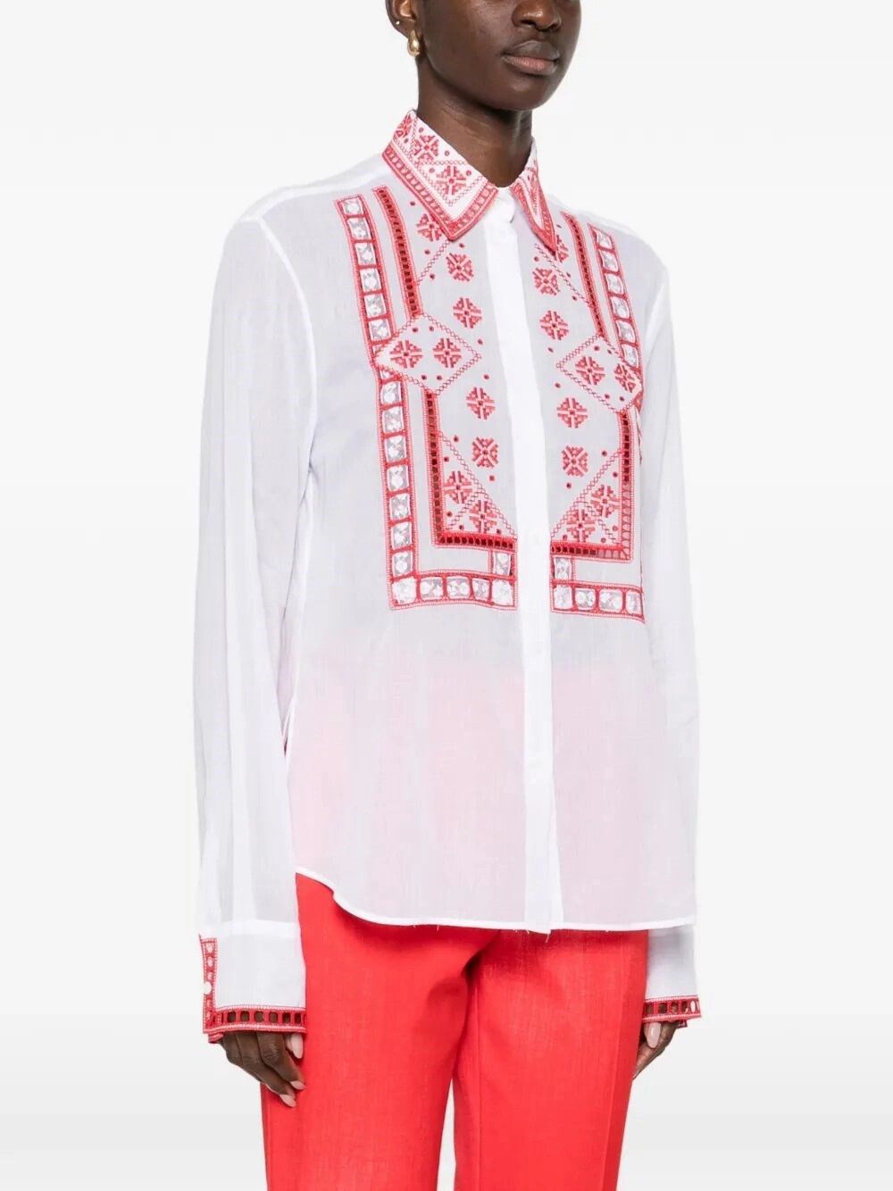Ermanno Scervino Shirt With Embroidery Size L / US 10 / IT 46 - 4 Thumbnail