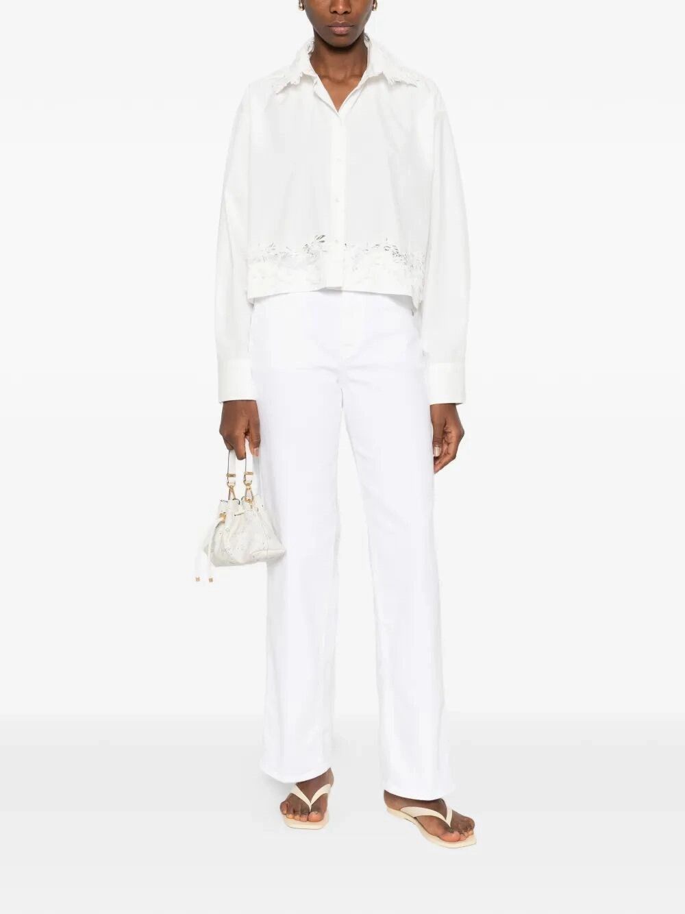 Ermanno Scervino Shirt With Embroidery Size M / US 6-8 / IT 42-44 - 2 Thumbnail