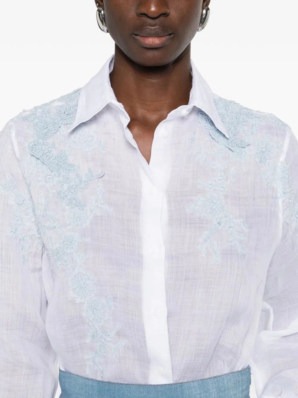 Ermanno Scervino Shirt With Embroidery Size M / US 6-8 / IT 42-44 - 4 Thumbnail