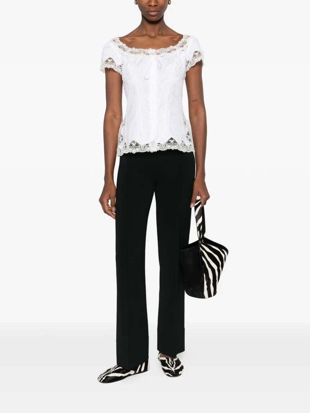 Ermanno Scervino Shirt With Embroidery Size M / US 6-8 / IT 42-44 - 2 Thumbnail