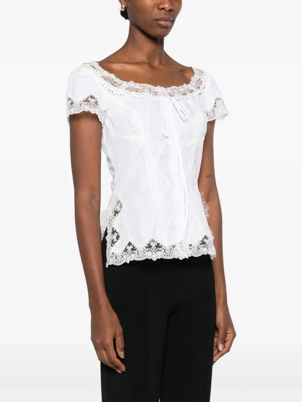 Ermanno Scervino Shirt With Embroidery Size M / US 6-8 / IT 42-44 - 4 Thumbnail