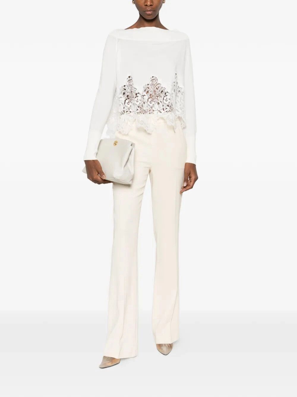 Ermanno Scervino Long Sleeve Sweater Size L / US 10 / IT 46 - 2 Thumbnail